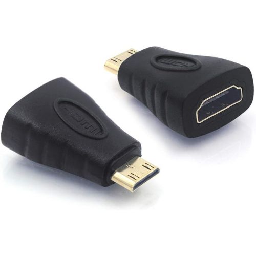  [아마존베스트]VCE 2-Pack HDMI Mini Adapter Gold Plated Mini HDMI to HDMI Connector 4K Compatible for Camera, Camcorder, DSLR, Tablet, Video Card