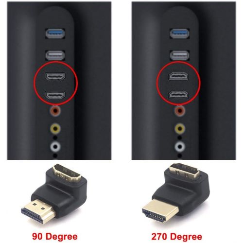  [아마존베스트]VCE 3 Combos HDMI 90 Degree and 270 Degree Male to Female Adapter 3D&4K Supported