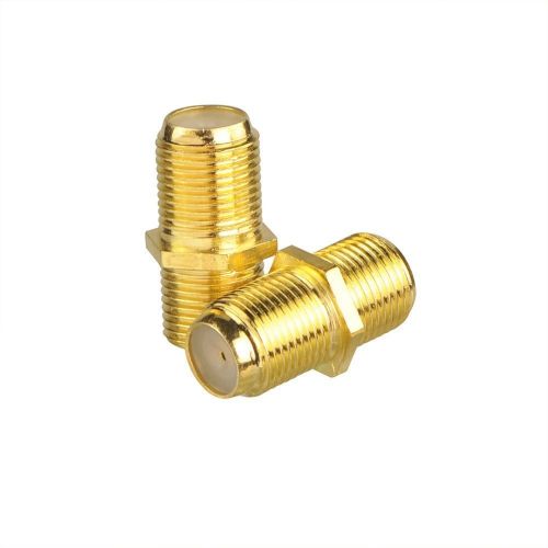  VCE Coaxial Cable Connector, RG6 Coax Cable Extender F-Type Gold Plated Adapter Female to Female for TV Cables