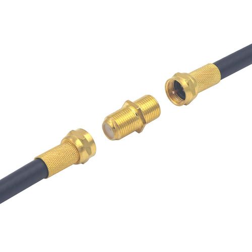  VCE Coaxial Cable Connector, RG6 Coax Cable Extender F-Type Gold Plated Adapter Female to Female for TV Cables