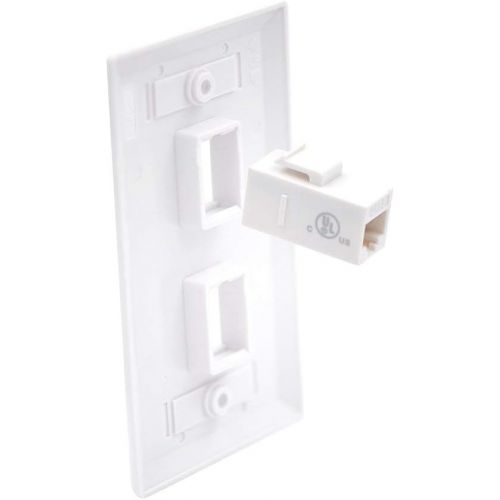  VCE 2 Port Keystone Wall Plate UL Listed (10-Pack), Single Gang Wall Plates for RJ45 Keystone Jack and Modular Inserts, White