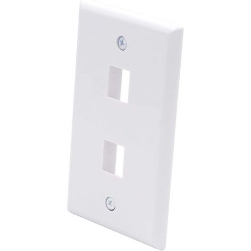  VCE 2 Port Keystone Wall Plate UL Listed (10-Pack), Single Gang Wall Plates for RJ45 Keystone Jack and Modular Inserts, White