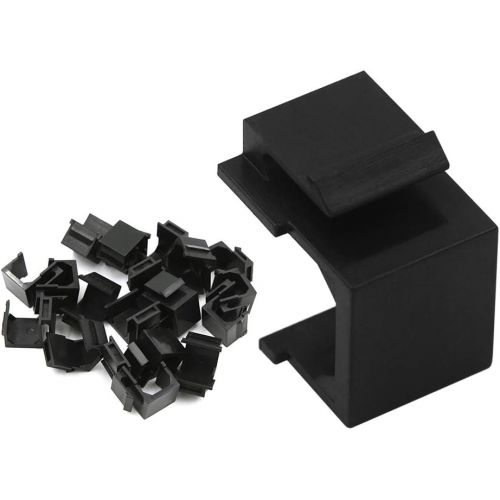  VCE 20-Pack Blank Keystone Jack Inserts for Keystone Wall Plate and Patch Panel - Black