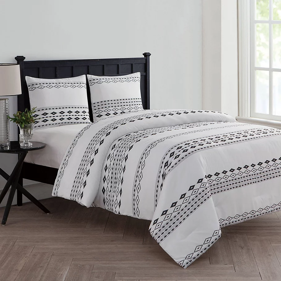 VCNY home VCNY Home Azteca 3-Piece King Comforter Set in WhiteBlack