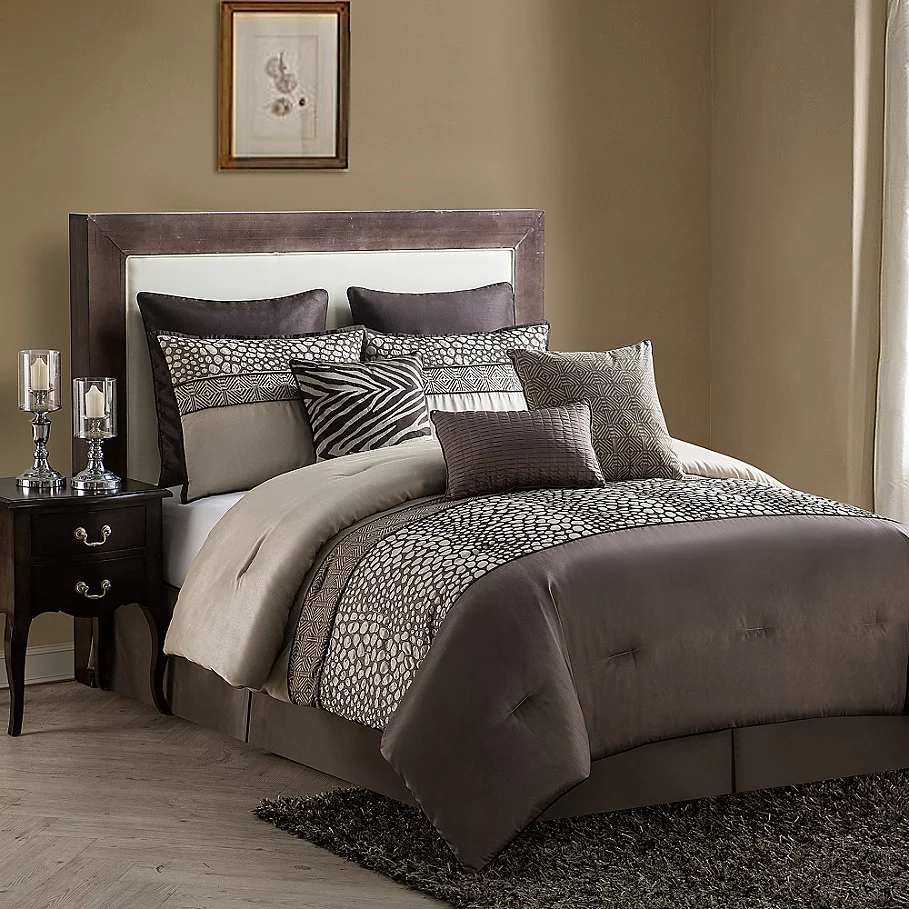 VCNY home VCNY Mali 9-Piece Full Comforter Set in Brown