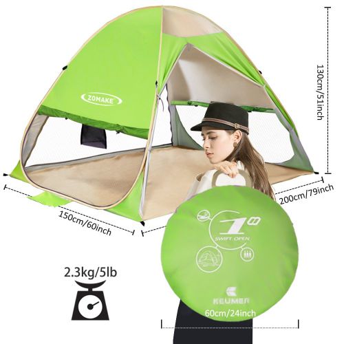  VCOSTORE Automatic Pop Up Beach Tent Instant Portable Sun Shelter with Anti UV,Privacy Protection &Ventilation Design,2-4 Person Tent for Beach Outdoor