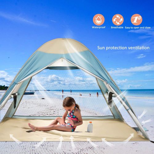  VCOSTORE Automatic Pop Up Beach Tent Instant Portable Sun Shelter with Anti UV,Privacy Protection &Ventilation Design,2-4 Person Tent for Beach Outdoor