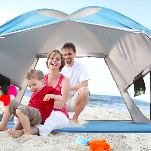  VCOSTORE Automatic Pop Up Beach Tent Instant Portable Sun Shelter with Anti UV,Privacy Protection &Ventilation Design,2-4 Person Tent for Beach Outdoor