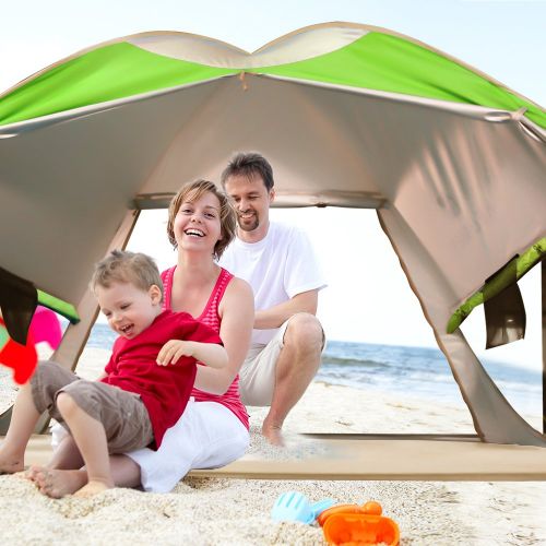  VCOSTORE Automatic Pop Up Beach Tent Instant Portable Sun Shelter with Anti UV,Privacy Protection &Ventilation Design,2-4 Person Tent for Beach Outdoor