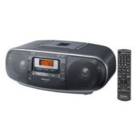 VCT Panasonic RX-D55GC-K Boombox - High Power Portable Stereo AM FM Radio, MP3 CD , Tape Recorder with USB & Music Port High Quality Sound with 2-Way 4-Speaker (Black)