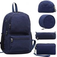 VCX2C4F 5 PCS/Set Fashion Original School Backpack for Teenage Girl Backpack Waterproof Women Laptop Nylon Travel,Blue