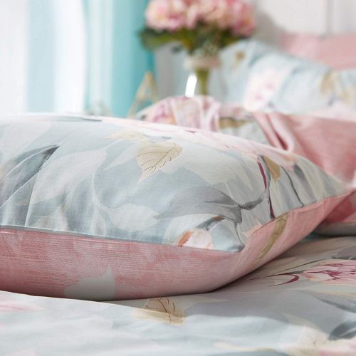  [아마존베스트]VCLIFE Kid Bedding Sets Cotton Duvet Cover Sets Blue Pink Floral Garden Pattern Bedding Twin 1 Duvet Cover 2 Pillow Cases Boho Hotel Bedding Sets Twin for Girl Woman Teens Zipper C