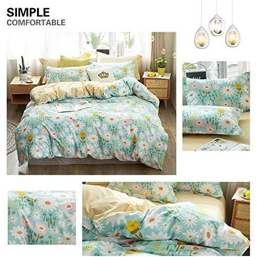  VClife Children Queen Duvet Cover Sets 100% Cotton Cactus Printing Bedding Collection Adult Full Bedding Sets for All Season, Wrinkle Fade and Stain Resistant, Lightweight, Soft, B