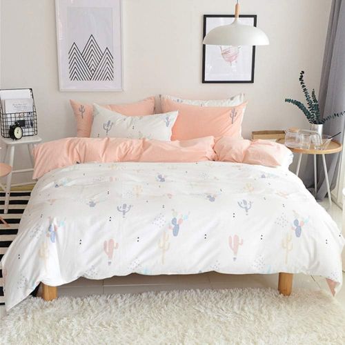  VClife Children Queen Duvet Cover Sets 100% Cotton Cactus Printing Bedding Collection Adult Full Bedding Sets for All Season, Wrinkle Fade and Stain Resistant, Lightweight, Soft, B