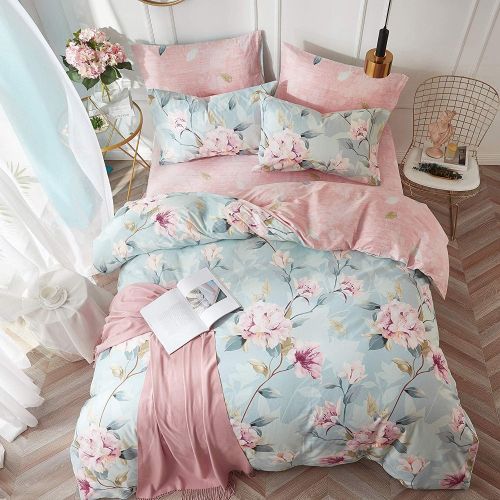  VClife Children Queen Duvet Cover Sets 100% Cotton Cactus Printing Bedding Collection Adult Full Bedding Sets for All Season, Wrinkle Fade and Stain Resistant, Lightweight, Soft, B