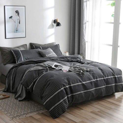  VClife Cotton Bedding Duvet Cover Sets King Arrow Print Bedding Sets- Zipper Closure & Corner Ties (1 Duvet Cover + 2 Pillow Cases)