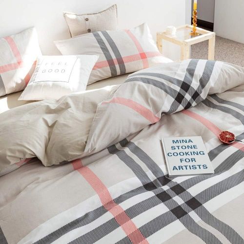  VClife Cotton Bedding Duvet Cover Sets King Arrow Print Bedding Sets- Zipper Closure & Corner Ties (1 Duvet Cover + 2 Pillow Cases)