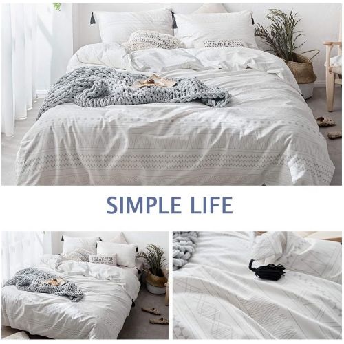  VClife Cotton Bedding Duvet Cover Sets King Arrow Print Bedding Sets- Zipper Closure & Corner Ties (1 Duvet Cover + 2 Pillow Cases)