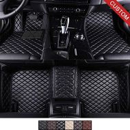 VEAOO Custom Car Floor Mats for Jeep Grand Cherokee 2011-2019 Laser Measured Faux Leather, Jeep All Models All Weather Full Coverage Waterproof Carpets XPE Car Liner (Black with Bl