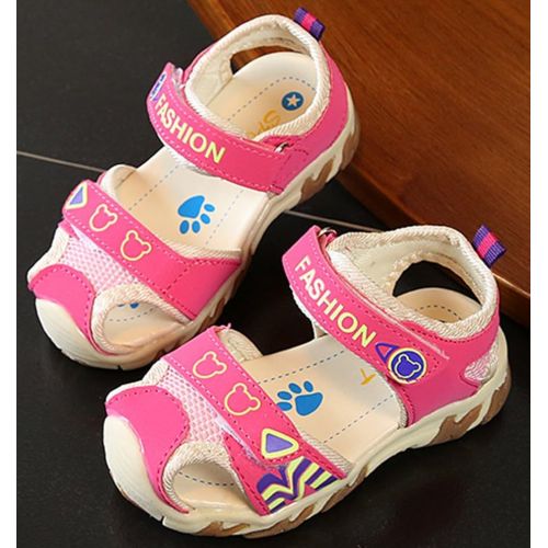  VECJUNIA Boys Girls Athletic Sandals Low Top Closed Toe Anti-Slip Outdoor Sports Sandals (Toddler/Little Kid)
