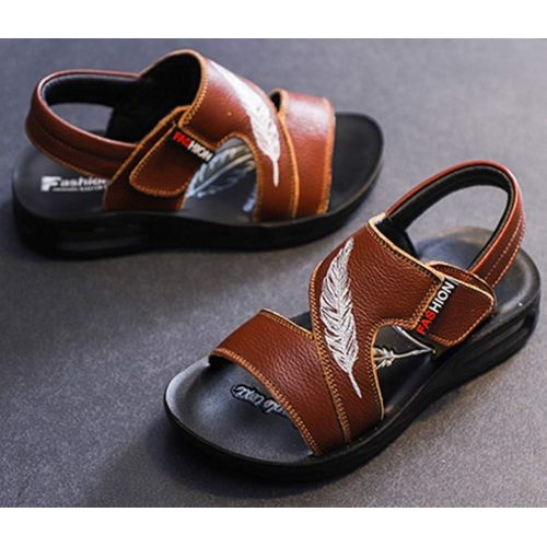  VECJUNIA Boys Athletic Sandals Open Toe Hook and Loop Nonslip Beach Water Flats Shoes