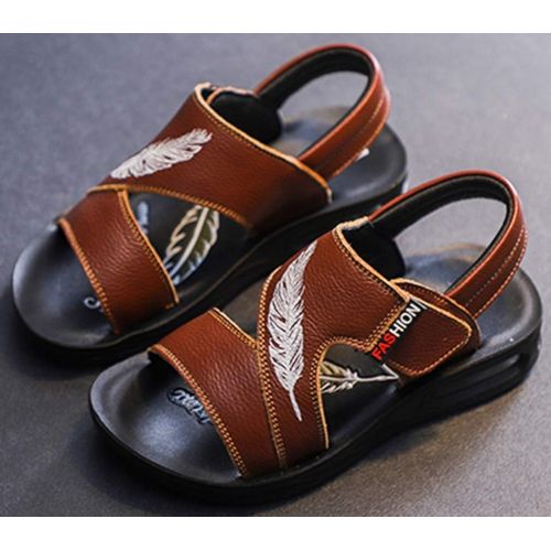  VECJUNIA Boys Athletic Sandals Open Toe Hook and Loop Nonslip Beach Water Flats Shoes