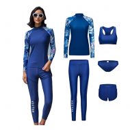 VECTOR Womens 5Pcs Long Sleeve Wetsuit Swimsuit Outdoor Sportswear Snorkeling Diving Suit UV Protection