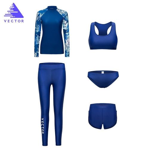  VECTOR Womens 5Pcs Long Sleeve Wetsuit Swimsuit Outdoor Sportswear Snorkeling Diving Suit UV Protection