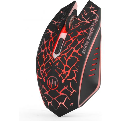  [아마존핫딜][아마존 핫딜] VEGCOO C12 Rechargeable Wireless Gaming Mouse Mice Silent Click Cordless Mouse 7 Smart Buttons PC Gaming Mouse Mice Advanced Technology with 2.4GHZ Up to 2400DPI (C12 Red)