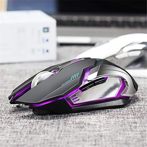  VEGCOO C9s (Updated Version) Wireless Gaming Mouse, Rechargeable Silent Click Mice with Nano Receiver, Changing Breathing Backlit, 3 Adjustable DPI Up to 2400 for Laptop, PC, MacBo