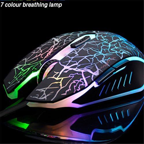  VEGCOO C10 Wireless Gaming Mouse Rechargeable Silent Optical Mice 7 Colors LED Lights, 7 Buttons 2400/1600/800DPI (Black)