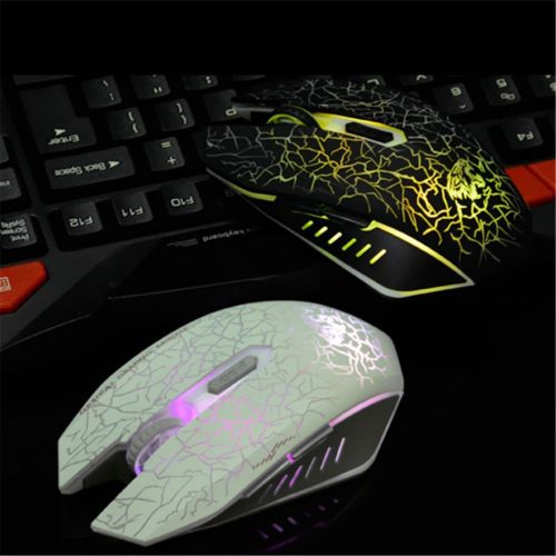  VEGCOO C10 Wireless Gaming Mouse Rechargeable Silent Optical Mice 7 Colors LED Lights, 7 Buttons 2400/1600/800DPI (Black)