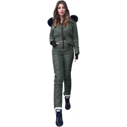  [아마존베스트]VEKDONE Women Winter Onesies Ski Jumpsuit Outdoor Sports Snowsuit Windproof Waterproof Ski Jackets and Pants Set