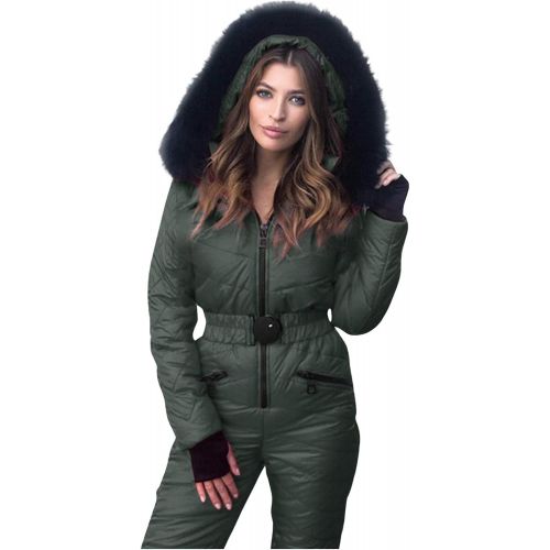  [아마존베스트]VEKDONE Women Winter Onesies Ski Jumpsuit Outdoor Sports Snowsuit Windproof Waterproof Ski Jackets and Pants Set