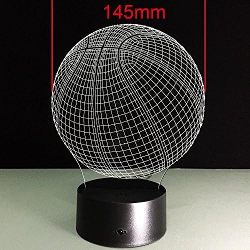  [아마존베스트]VELAN 3D Table Lamp Round Basketball Shape Gift Acrylic Night Light Furniture Decorative Colorful 7 Color Change Household Home Accessories