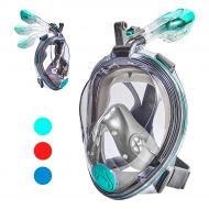 VELLAA Snorkel Mask Full Face for Kids and Adults, Dry Top Set Anti-Fog Anti-Leak 180 Panoramic Large View Free Breath with Detachable Camera Mount, Adjustable Head Straps Foldable