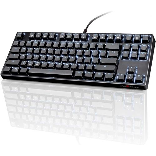  [아마존 핫딜] VELOCIFIRE TKL02 Mechanical Keyboard TKL 87 Key Tenkeyless Ergonomic with Quiet Brown Switches, and White LED Backlit for Copywriters, Typists and Programmers