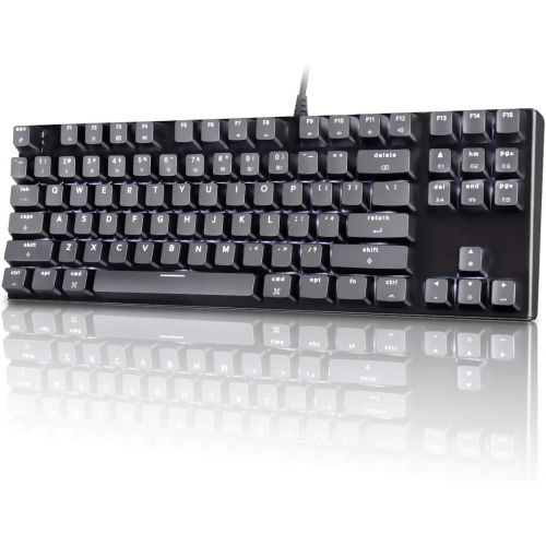  M87 Mac Layout Mechanical Keyboard, VELOCIFIRE 87-Key with Tactile Brown Switch, and LED White Backlit, Compatible with Mac (Black)