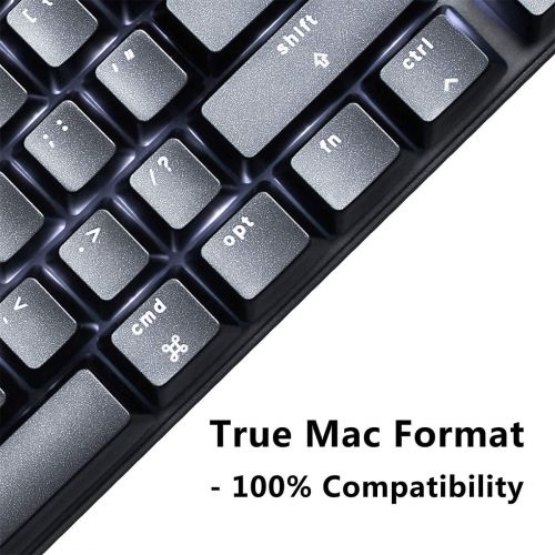  M87 Mac Layout Mechanical Keyboard, VELOCIFIRE 87-Key with Tactile Brown Switch, and LED White Backlit, Compatible with Mac (Black)