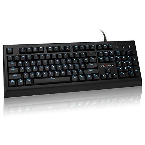  Velocifire VM01 Mechanical Keyboard 104-Key Full Size with Brown Switches LED Illuminated Backlit Anti-ghosting Keys for Copywriter, Gamer and Programmer