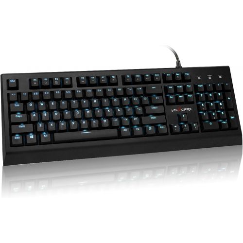  Velocifire VM01 Mechanical Keyboard 104-Key Full Size with Brown Switches LED Illuminated Backlit Anti-ghosting Keys for Copywriter, Gamer and Programmer