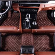 VEMAT Car Floor Mat Custom Made for Audi A7 2010-2017 Faux Leather All Weather Waterproof Full Surrounded 3D Foot Carpets (Coffee)