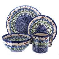 Polish Pottery Garden Tulip 4 Piece Dinner Set - Service for 1: Dinnerware Sets: Kitchen & Dining