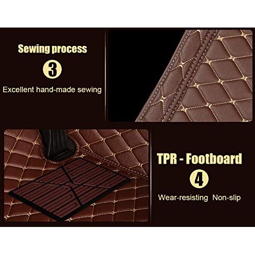  VENMAT Car Floor Mats Custom Made for Honda Accord 8th Gen Sedan 2008-2012 Foot Carpets Faux Leather All Weather Waterproof 3D Full Surrounded Anti Slip Car Rugs (Black with Beige