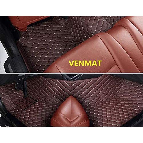  VENMAT Car Floor Mats Custom Made for Honda Accord 8th Gen Sedan 2008-2012 Foot Carpets Faux Leather All Weather Waterproof 3D Full Surrounded Anti Slip Car Rugs (Black with Beige