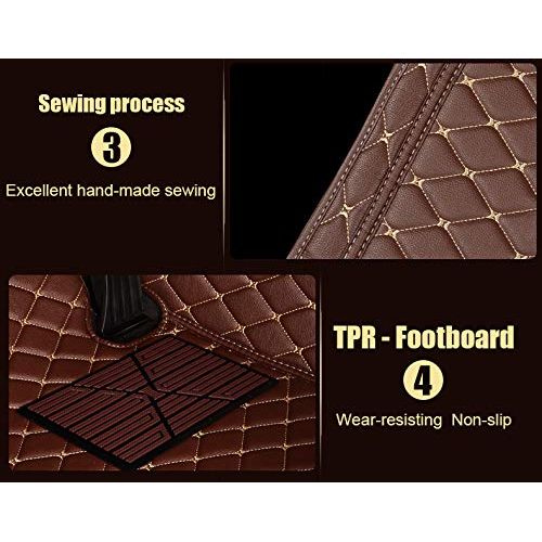  VENMAT Car Floor Mats Custom Made for Honda Accord 9th Gen Sedan 2013-2017 Foot Carpets Faux Leather All Weather Waterproof 3D Full Surrounded Anti Slip Car Rugs (Coffee)