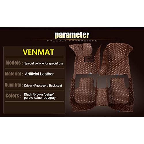  VENMAT Car Floor Mats Tailored for Audi Q5 2007-2015 Auto Foot Carpets Faux Leather All Weather Waterproof Full Surrounded Anti Slip 3D Car Liner Rugs (Beige)