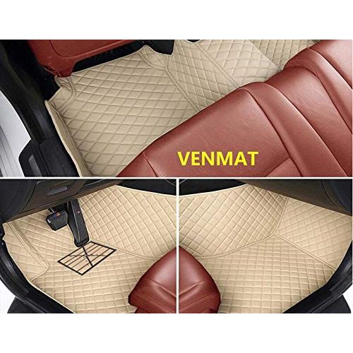  VENMAT Car Floor Mats Tailored for Audi Q5 2007-2015 Auto Foot Carpets Faux Leather All Weather Waterproof Full Surrounded Anti Slip 3D Car Liner Rugs (Beige)