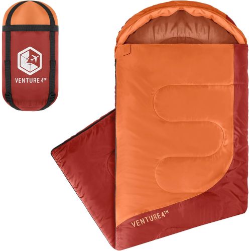  VENTURE 4TH Backpacking Sleeping Bag ? Lightweight Warm & Cold Weather Sleeping Bags for Adults, Kids & Couples ? Ideal for Hiking, Camping & Outdoor Adventures ? Single, XXL and D