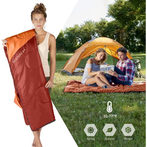  VENTURE 4TH Backpacking Sleeping Bag ? Lightweight Warm & Cold Weather Sleeping Bags for Adults, Kids & Couples ? Ideal for Hiking, Camping & Outdoor Adventures ? Single, XXL and D